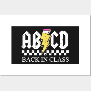 funny first day of school Rock Back to School ABCD Back in Class Teachers Posters and Art